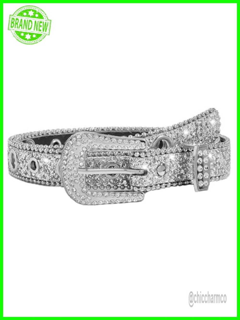 Rhinestone Western Studded Belt Faux Leather Cowgirl Cowboy Style Waist 27-39"